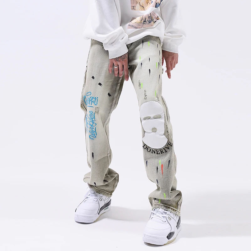 Painted Mask Retro Casual Jeans Pants for Men and Women HighStreet Oversized Vibe Style Denim Trousers
Painted Mask Retro Casual Jeans Pants for Men and Women HighStreet Oversized Vibe Style Denim Trousers