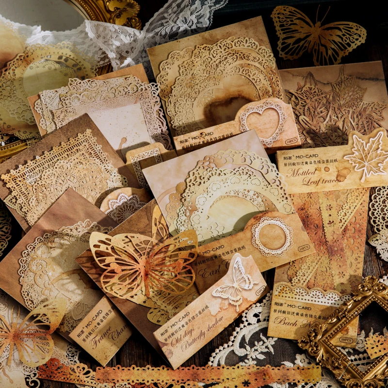 10 pcs/pack Retro lace hollow paper Decorative hand account Background paper Diy Collage Scrapbooking Collage material
10 pcs/pack Retro lace hollow paper Decorative hand account Background paper Diy Collage Scrapbooking Collage material