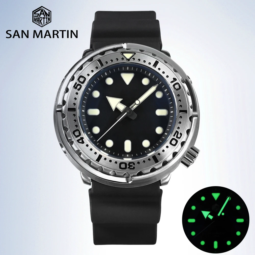 

San Martin 47mm Tuna Diver Watch Men Luxury Mechanical Watches Automatic NH35 Movement Stainless Steel Wristwatch Sapphire 30Bar