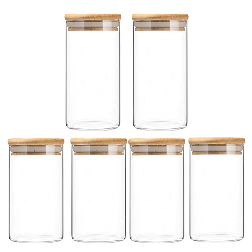 6Pcs Glass Jar With Wood Lid Sealed Food Storage Bottle Glass Jars Storing Food Seeds Tea Coffee Candy Jar Kitchen Storage
6Pcs Glass Jar With Wood Lid Sealed Food Storage Bottle Glass Jars Storing Food Seeds Tea Coffee Candy Jar Kitchen Storage
