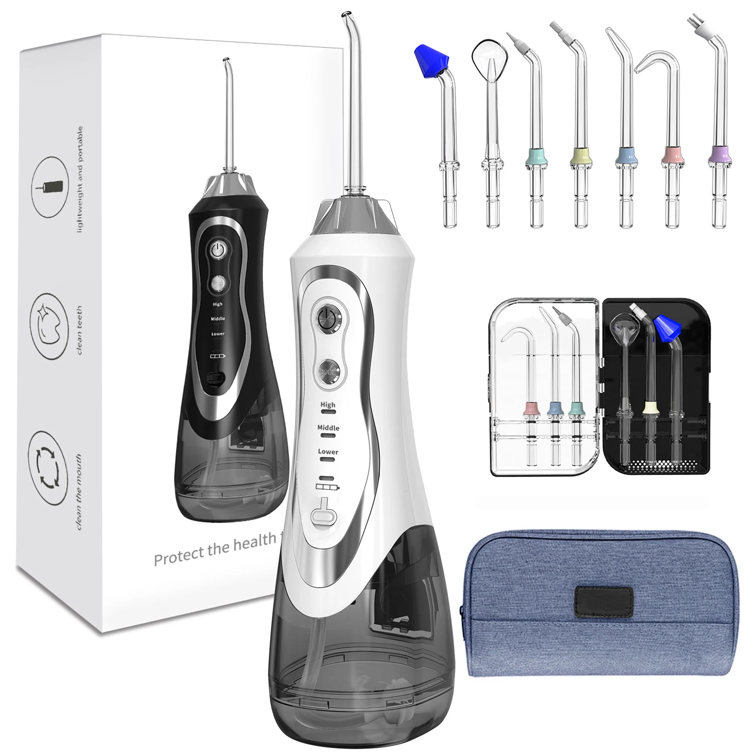 Portable Teeth Cleaner Flosser Cordless Oral Water Irrigator Rhinitis Cleaning Nasal Washer One Machine For Two Purposes
Portable Teeth Cleaner Flosser Cordless Oral Water Irrigator Rhinitis Cleaning Nasal Washer One Machine For Two Purposes