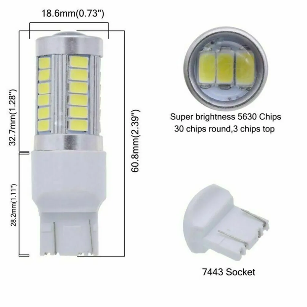 2pcs Car LED Turn Signal 33SMD Reversing Light Motorcycle Light Brake Light White Light T20 W21/5W 7443 W21W Brake Light,Side Li
2pcs Car LED Turn Signal 33SMD Reversing Light Motorcycle Light Brake Light White Light T20 W21/5W 7443 W21W Brake Light,Side Li