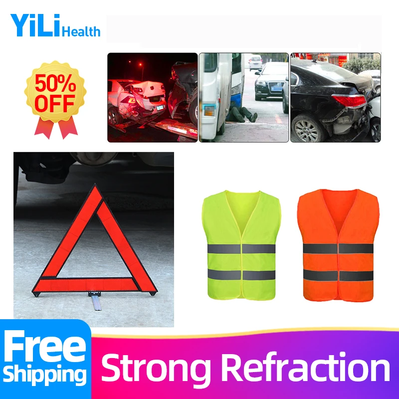 Red Car Emergency Breakdown Warning Triangle & Reflective Safety Vest Car Hazard Tripod Folded Stop Sign Reflector
Red Car Emergency Breakdown Warning Triangle & Reflective Safety Vest Car Hazard Tripod Folded Stop Sign Reflector