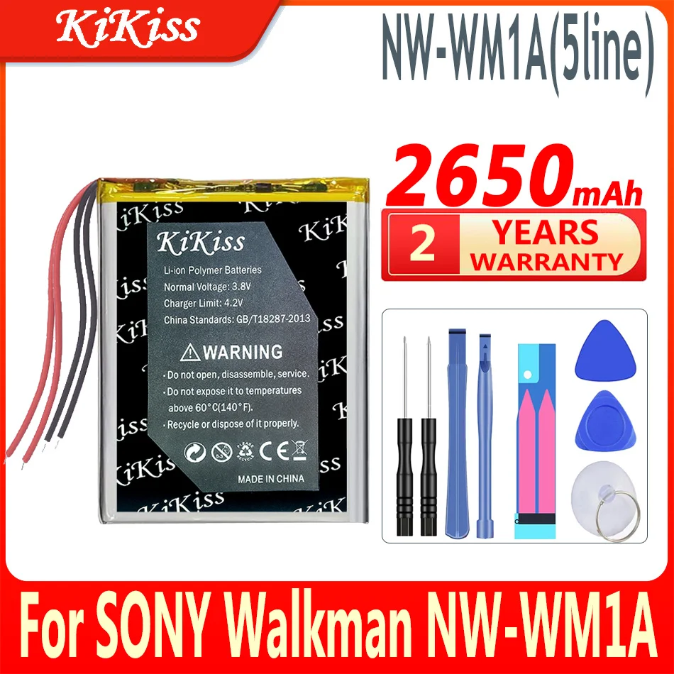 

Новый мощный аккумулятор 2650 мАч KiKiss NWWM1A для SONY Walkman NW-WM1A Player с 5 проводами