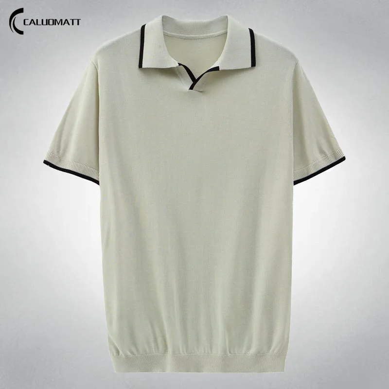 Summer Men Knitted Turn-Down Collar Polo Shirt Short Sleeve High-Quality Pullover Streetwear Breathable Shirts Mens Clothes
Summer Men Knitted Turn-Down Collar Polo Shirt Short Sleeve High-Quality Pullover Streetwear Breathable Shirts Mens Clothes