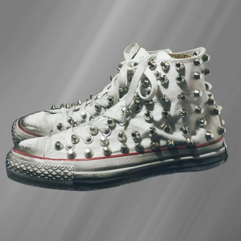Rivet street dance punk style classic hand custom canvas shoes lace-up high top casual sneakers men and women plus size 35-46
Rivet street dance punk style classic hand custom canvas shoes lace-up high top casual sneakers men and women plus size 35-46