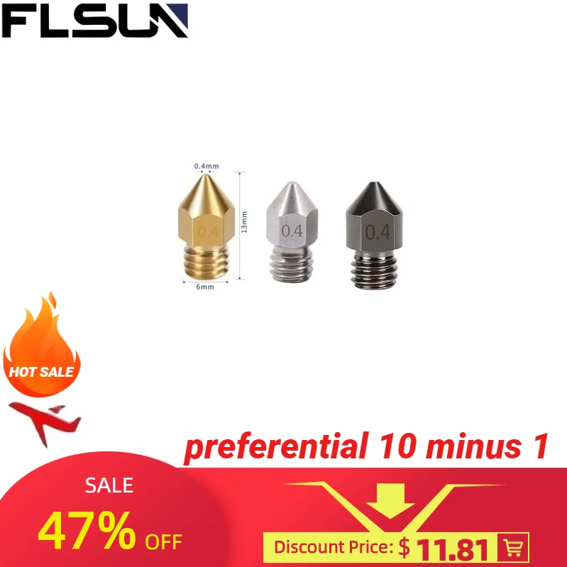 FLSUN 3D Printer Accessories for Q5/SR/QQ-S-PRO Stainless Steel/High Quality Steel/Brass Nozzle Set/Heating Rod*5 Thermistor*5
FLSUN 3D Printer Accessories for Q5/SR/QQ-S-PRO Stainless Steel/High Quality Steel/Brass Nozzle Set/Heating Rod*5 Thermistor*5