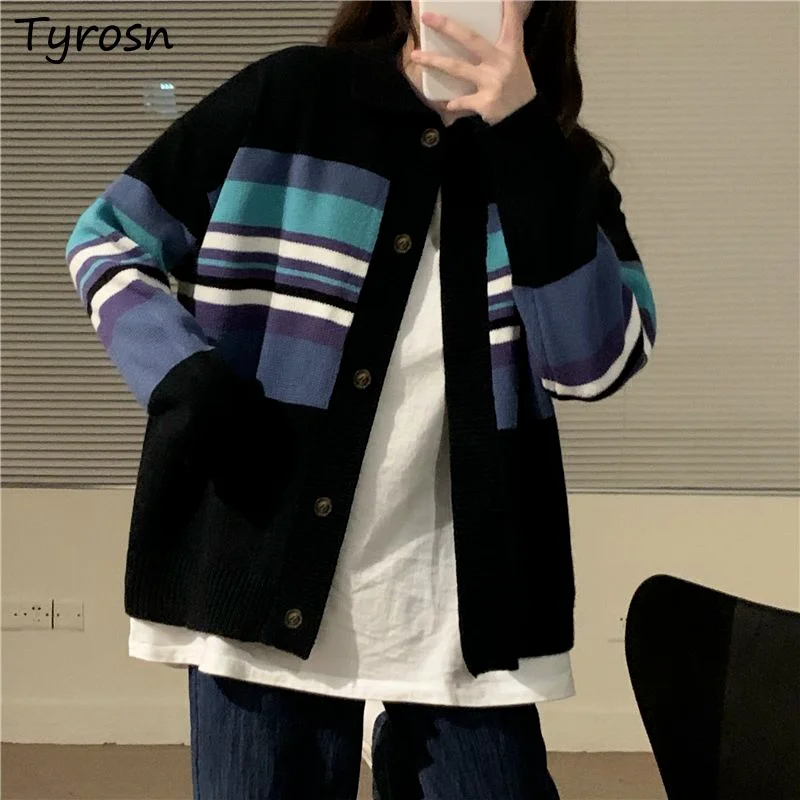 Striped Cardigans Women Korean Fashion Sweater Loose All-match Preppy Style Popular Harajuku Students Autumn Retro Simple Basic
Striped Cardigans Women Korean Fashion Sweater Loose All-match Preppy Style Popular Harajuku Students Autumn Retro Simple Basic