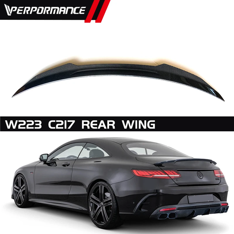 

S-class Coupe C217 W217 W223 Dry Carbon Fiber B-style Rear Wing For S63 S65 S400 S450 S500 Tail Wing Car Accessories Trunk Lip
