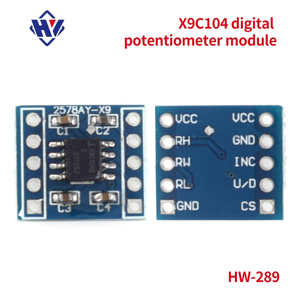 X9C104 Digital Potentiometer Module 100 Digital Circuit Adjust Bridge Balance for Arduino Electronics Board Module
X9C104 Digital Potentiometer Module 100 Digital Circuit Adjust Bridge Balance for Arduino Electronics Board Module