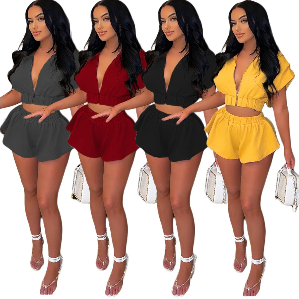 2022 New Casual Outdoor Sweatsuits for Women Solid Zipper Hoodies Sports Shorts Sets Lightweight Fashion Sexy Two Piece Sets
2022 New Casual Outdoor Sweatsuits for Women Solid Zipper Hoodies Sports Shorts Sets Lightweight Fashion Sexy Two Piece Sets