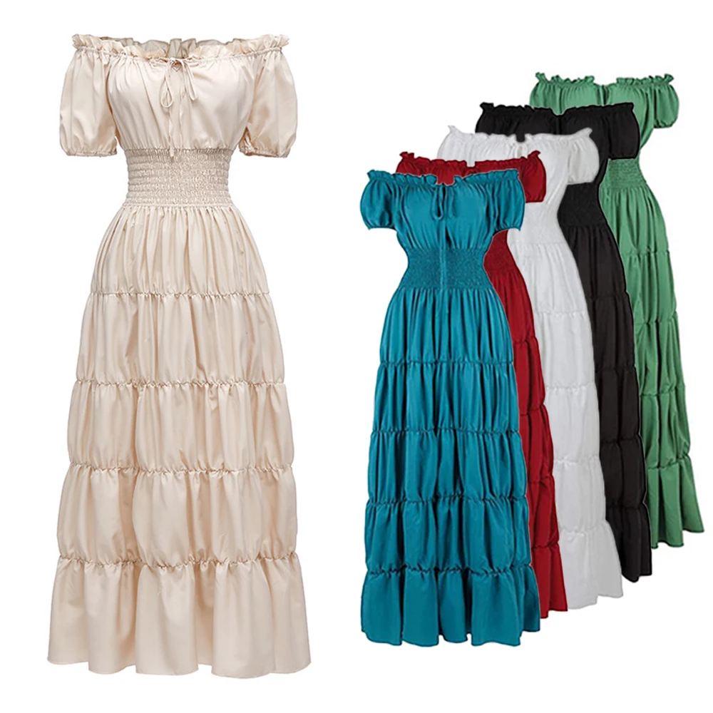 Halloween Medieval Renaissance Long Dress Elegant Boho Off Shoulder Smocked Waist Retro Costume Gown Carnival Dress Up Party
Halloween Medieval Renaissance Long Dress Elegant Boho Off Shoulder Smocked Waist Retro Costume Gown Carnival Dress Up Party