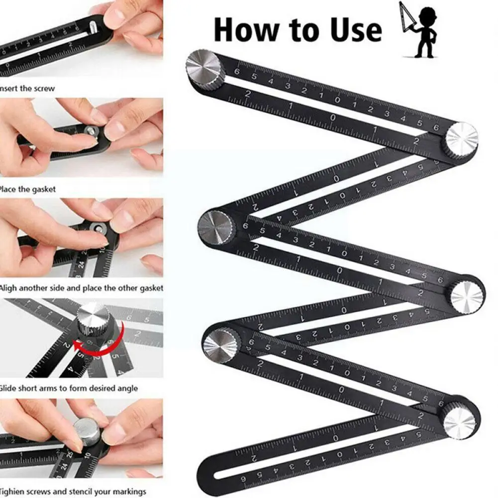 12-side Rulers Tile Opening Locator Paving Floor Tiles Multi Angle Rule Tools Measuring Perforation Universal Folding R2s7
12-side Rulers Tile Opening Locator Paving Floor Tiles Multi Angle Rule Tools Measuring Perforation Universal Folding R2s7