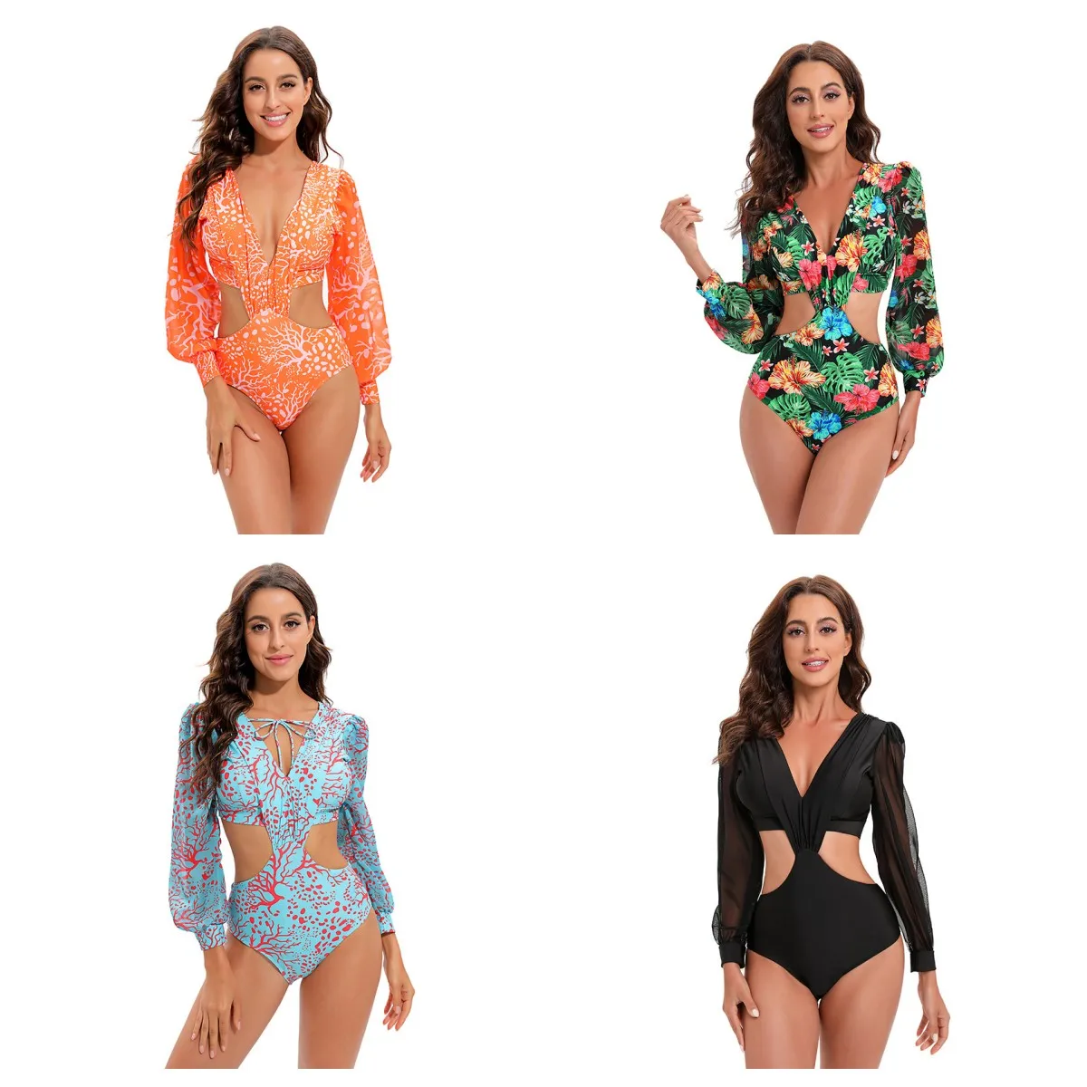 2022 New One Piece Swimsuit Print Retro Long Sleeve Swimwear Women Bandage Floral Bathing Suits Strappy Backless Beach Wear
2022 New One Piece Swimsuit Print Retro Long Sleeve Swimwear Women Bandage Floral Bathing Suits Strappy Backless Beach Wear
