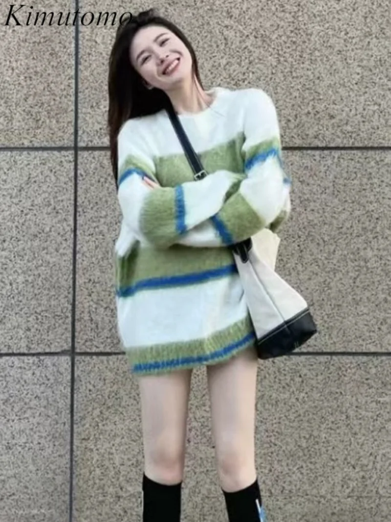 Kimutomo элегантный свободный цветной контрастный полосатый дизайнерский свитер женский Мягкий круглый вырез с длинными рукавами Универсальн...
Kimutomo элегантный свободный цветной контрастный полосатый дизайнерский свитер женский Мягкий круглый вырез с длинными рукавами Универсальн...