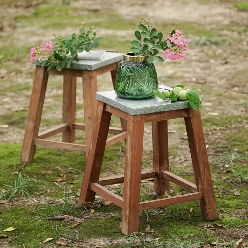 Stand a Wooden Bench Iron Sheet Solid Wood Four Footstool Balcony Retro Nostalgic Living Room Floor Flower Stand Decoration
Stand a Wooden Bench Iron Sheet Solid Wood Four Footstool Balcony Retro Nostalgic Living Room Floor Flower Stand Decoration