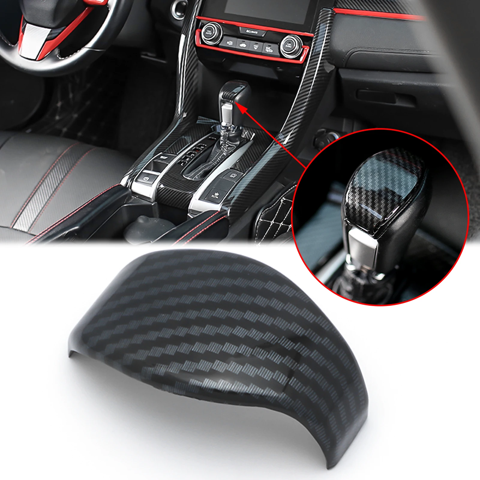 Carbon Fiber Style Interior Gear Shifter Level Head Knob Cover Transmission Trim For Honda Civic 2016-2021
Carbon Fiber Style Interior Gear Shifter Level Head Knob Cover Transmission Trim For Honda Civic 2016-2021