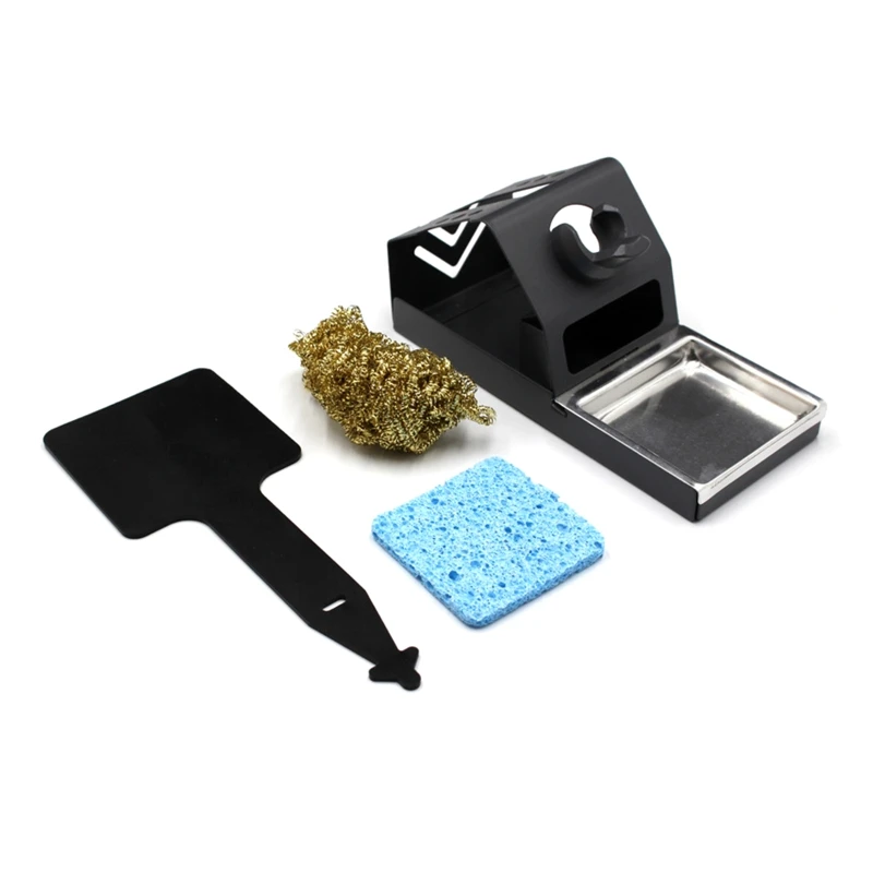 Compact- Soldering Iron Holder T12 Soldering Station Iron Stand with Tip Cleaning Brass Coil- & Cleaning Sponge 4 Pc
Compact- Soldering Iron Holder T12 Soldering Station Iron Stand with Tip Cleaning Brass Coil- & Cleaning Sponge 4 Pc