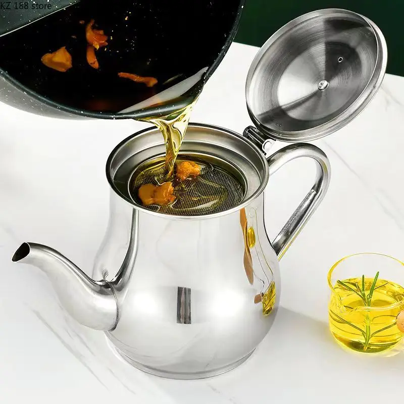 Strainer Oiler Stainless Steel Household Leak-proof Hip Flask Ounce Pot Pour Oil Bottle Kitchen Supplies Oil Cans Seasoning Jars
Strainer Oiler Stainless Steel Household Leak-proof Hip Flask Ounce Pot Pour Oil Bottle Kitchen Supplies Oil Cans Seasoning Jars