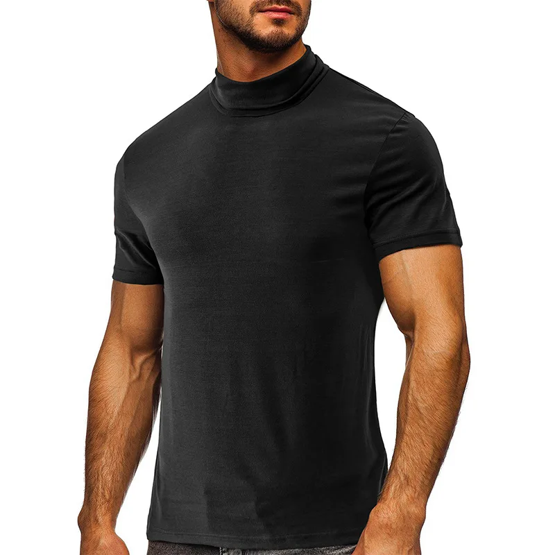 2023 Summer Men's High-necked Short-sleeved T-shirt Versatile Solid Color T-shirt Simple Casual Business Tops Office Wear
2023 Summer Men's High-necked Short-sleeved T-shirt Versatile Solid Color T-shirt Simple Casual Business Tops Office Wear
