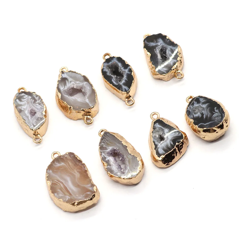 2pcs/pack Irregular Shaped Natural Semi-precious Stone Agate Connectors 12x25-18x30mm DIY Making Necklace Bracelets Accessions
2pcs/pack Irregular Shaped Natural Semi-precious Stone Agate Connectors 12x25-18x30mm DIY Making Necklace Bracelets Accessions