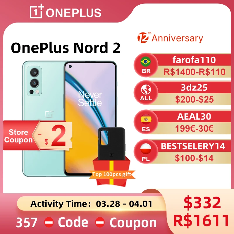 Телефон Oneplus Nord 2, 90 Гц, AMOLED дисплей, 50 МП, тройная камера, MTk Dimensity 1200-AI, деформационный заряд 65, 4500 мАч, 65, NFC
Телефон Oneplus Nord 2, 90 Гц, AMOLED дисплей, 50 МП, тройная камера, MTk Dimensity 1200-AI, деформационный заряд 65, 4500 мАч, 65, NFC