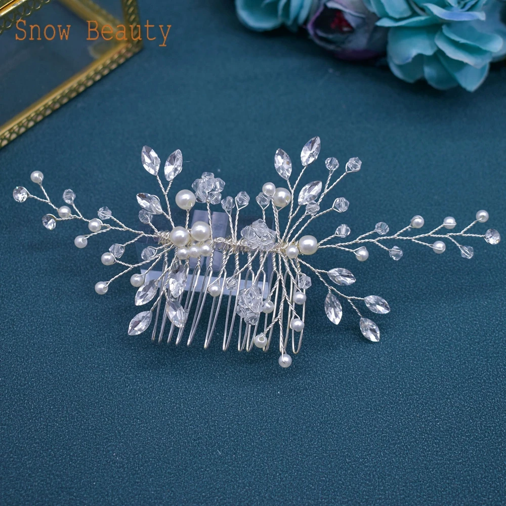 A486 Wedding Crystal Pearls Hair Combs Handmade Hair Jewelry Bridal Headpiece Girls Headdress Women Hairpins Elegant Women Tiara
A486 Wedding Crystal Pearls Hair Combs Handmade Hair Jewelry Bridal Headpiece Girls Headdress Women Hairpins Elegant Women Tiara