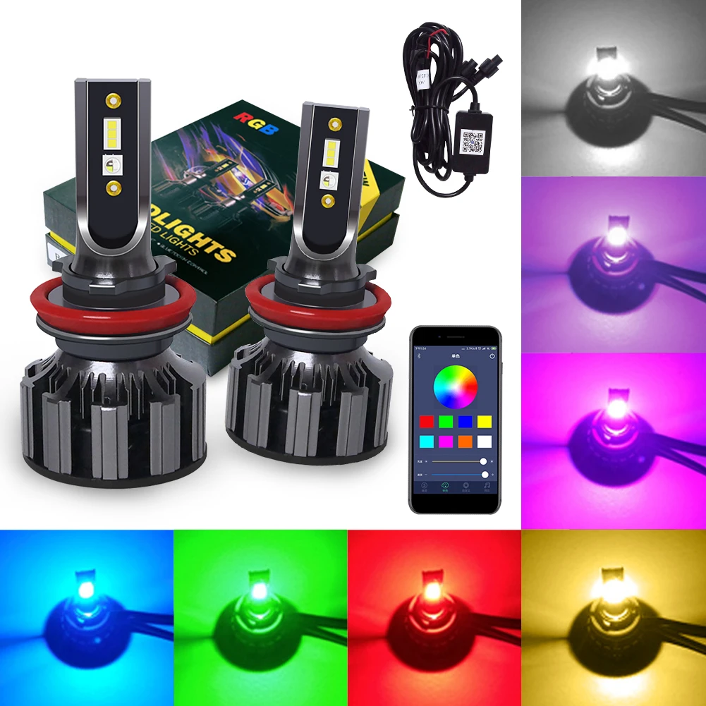 H11 Car LED RGB Headlight Kit APP Bluetooth Controller Fog Lights Bulbs Lamp Module 6500K 8000LM 80W Light LED Bulbs
H11 Car LED RGB Headlight Kit APP Bluetooth Controller Fog Lights Bulbs Lamp Module 6500K 8000LM 80W Light LED Bulbs