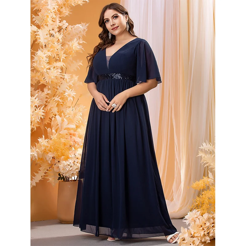 2023 Plus Size Chiffon Navy Blue Maxi Dress Sequin Loose Elegant Wedding Plus Size 4XL5XL Chiffon Evening Dresses
2023 Plus Size Chiffon Navy Blue Maxi Dress Sequin Loose Elegant Wedding Plus Size 4XL5XL Chiffon Evening Dresses