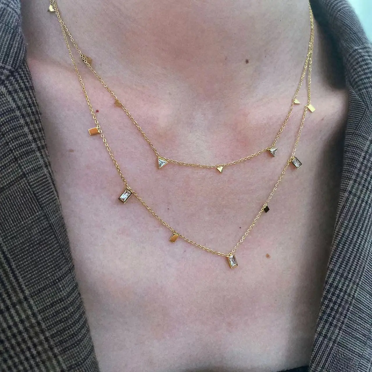 KouCh Brand New Triangle Zirconia Long Chain Necklace For Party Beach Holiday Luxury Woman Asesthetic Vintage Collier AAA Stone
KouCh Brand New Triangle Zirconia Long Chain Necklace For Party Beach Holiday Luxury Woman Asesthetic Vintage Collier AAA Stone