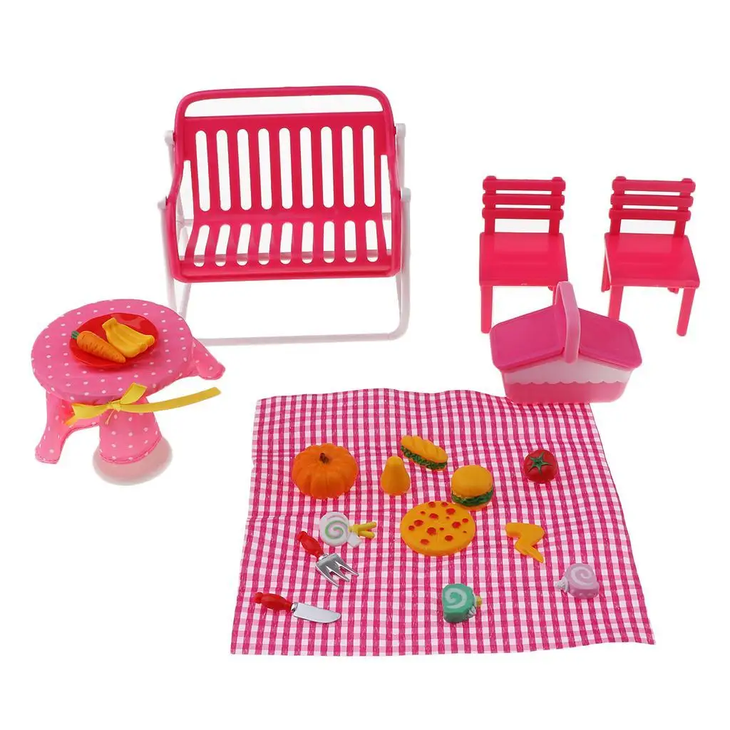 Pretend Play Toy - 1/6 Dolls Picnic Play Food & Furniture Set - 12inch Dolls Action Figures Accessories
Pretend Play Toy - 1/6 Dolls Picnic Play Food & Furniture Set - 12inch Dolls Action Figures Accessories