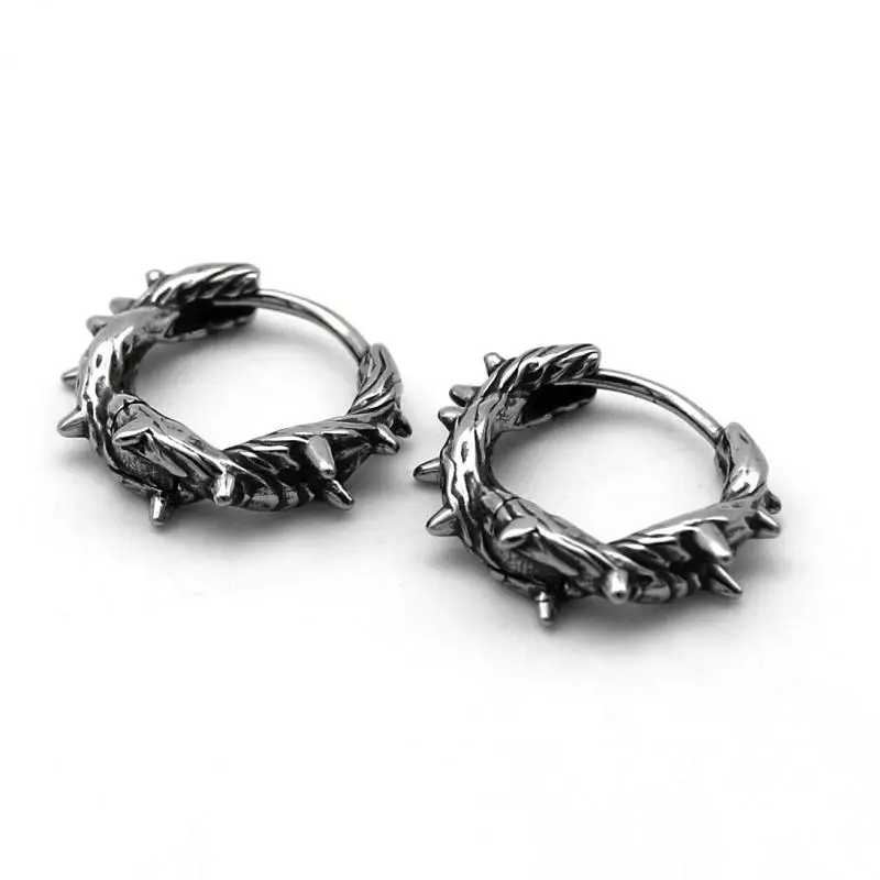 Vintage Punk Black Bramble Earrings for Men Hoop Earrings Hypoallergenic Hip Hop Fashion Street Bramble Earrings Jewelry
Vintage Punk Black Bramble Earrings for Men Hoop Earrings Hypoallergenic Hip Hop Fashion Street Bramble Earrings Jewelry