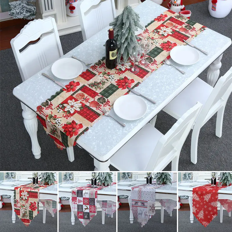 Christmas Table Runner Cloth Cotton Printed Tablecloth Placemat Party Dinner Chair Cover Desktop Ornaments
Christmas Table Runner Cloth Cotton Printed Tablecloth Placemat Party Dinner Chair Cover Desktop Ornaments