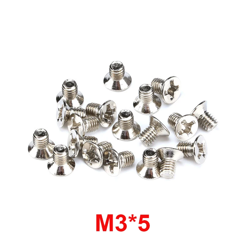 100PCS 304 Stainless Steel GB819 Cross Phillips Flat Countersunk Head Screw Bolt M3*5MM Inner Set Screw
100PCS 304 Stainless Steel GB819 Cross Phillips Flat Countersunk Head Screw Bolt M3*5MM Inner Set Screw