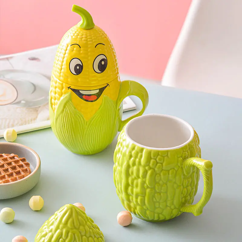 Corn Shaped Mugs Lovely Vegetable Ceramic Cups with Lid and Spoon Creative StarBuck Style Coffee Mug Office Houseld Milk Tea Cup
Corn Shaped Mugs Lovely Vegetable Ceramic Cups with Lid and Spoon Creative StarBuck Style Coffee Mug Office Houseld Milk Tea Cup