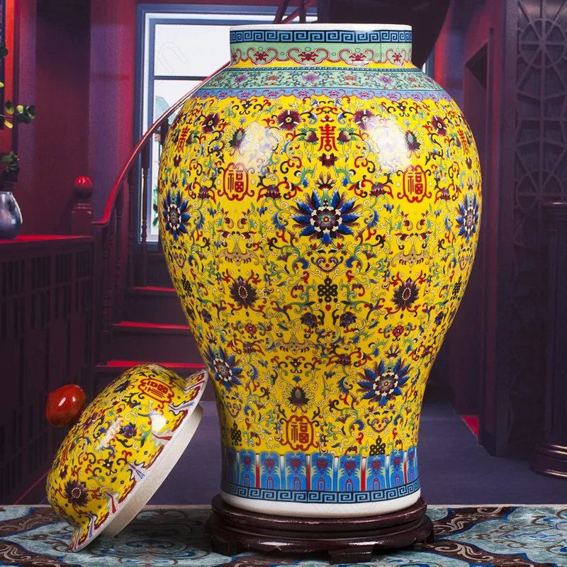 Creative Yellow Enamel Ceramic Vase Chinese Vintage Tall Floor Vases for Living Room Large Painted Flower Vases Home Decoration
Creative Yellow Enamel Ceramic Vase Chinese Vintage Tall Floor Vases for Living Room Large Painted Flower Vases Home Decoration