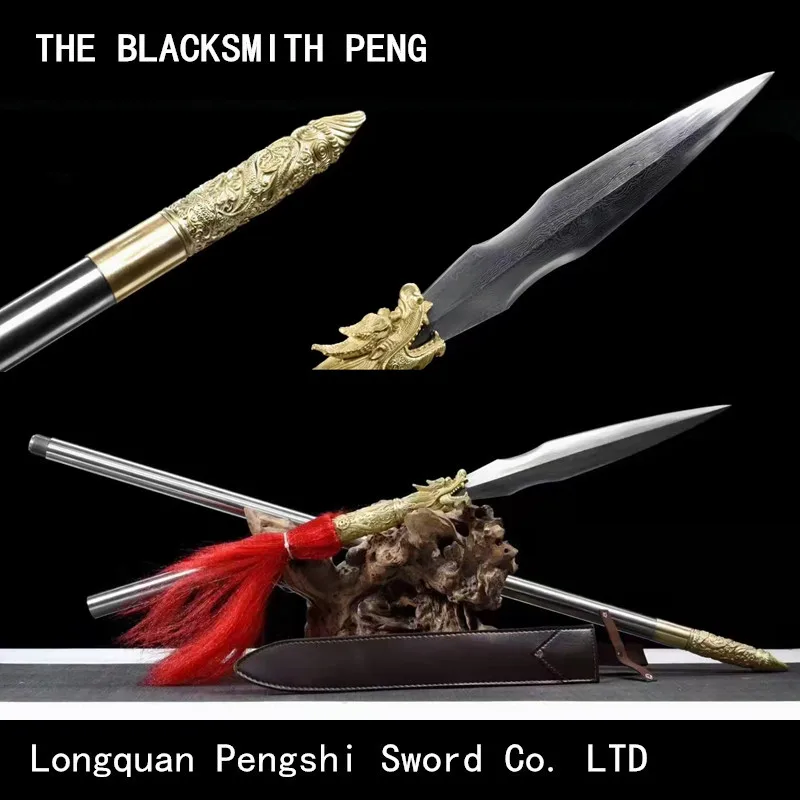 Chinese Martial arts Eighteen Weapons Red-tasselled Spear Stainless Steel Handle Damascus Overlord Gun Multifunctional Removable
Chinese Martial arts Eighteen Weapons Red-tasselled Spear Stainless Steel Handle Damascus Overlord Gun Multifunctional Removable