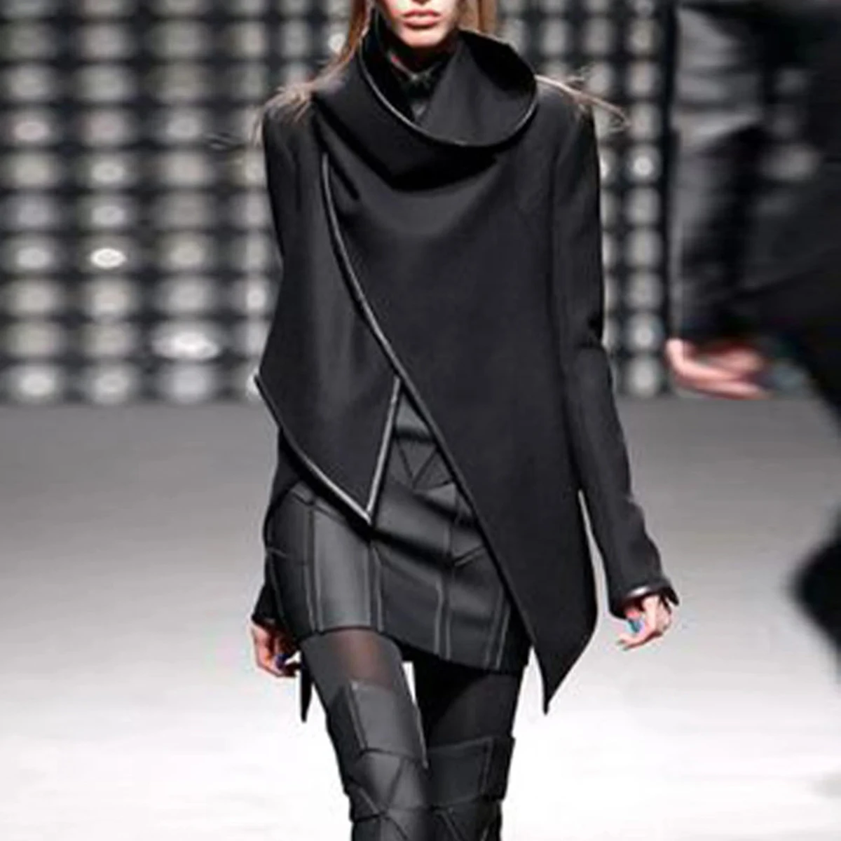 Fastfashiongo Female Asymmetric Coats Autumn Winter Fashion High-Neck Grace Long Sleeves Solid Color Split-Joint Coat for Women
Fastfashiongo Female Asymmetric Coats Autumn Winter Fashion High-Neck Grace Long Sleeves Solid Color Split-Joint Coat for Women