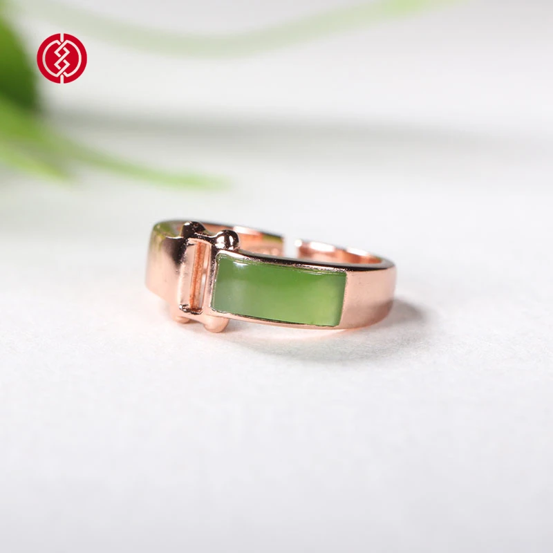 Jade Rings Hotan Jade Green Stone Jewelry Jasper Miss Gold Lady Plated Finger Ring 3.3g for Woman Gift Adjsutable Retro Ring
Jade Rings Hotan Jade Green Stone Jewelry Jasper Miss Gold Lady Plated Finger Ring 3.3g for Woman Gift Adjsutable Retro Ring