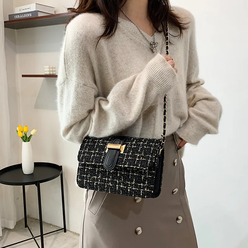Ladies Popular Houndstooth Underarm Bag Retro Casual Canvas Shoulder Bag Fashion Texture Buckle Handbags for Women
Ladies Popular Houndstooth Underarm Bag Retro Casual Canvas Shoulder Bag Fashion Texture Buckle Handbags for Women