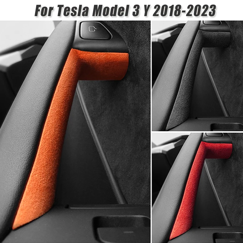 

Alcantara For Tesla Model 3 Y 2018-2023 Door Handle Sticker Inside Inner Protector Cover Italy Suede Car Decoration Accessories