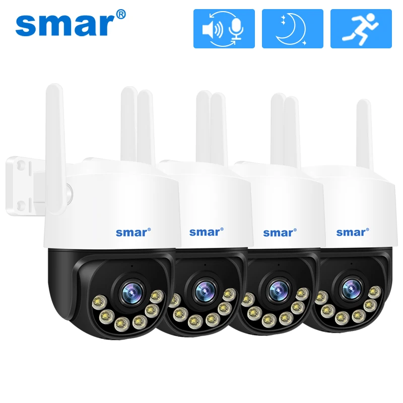 Smar 4 шт./партия PTZ Wi-Fi камера 1080P скоростная купольная Беспроводная IP-камера для наружного видеонаблюдения с панорамированием и наклоном 5-кра...
Smar 4 шт./партия PTZ Wi-Fi камера 1080P скоростная купольная Беспроводная IP-камера для наружного видеонаблюдения с панорамированием и наклоном 5-кра...