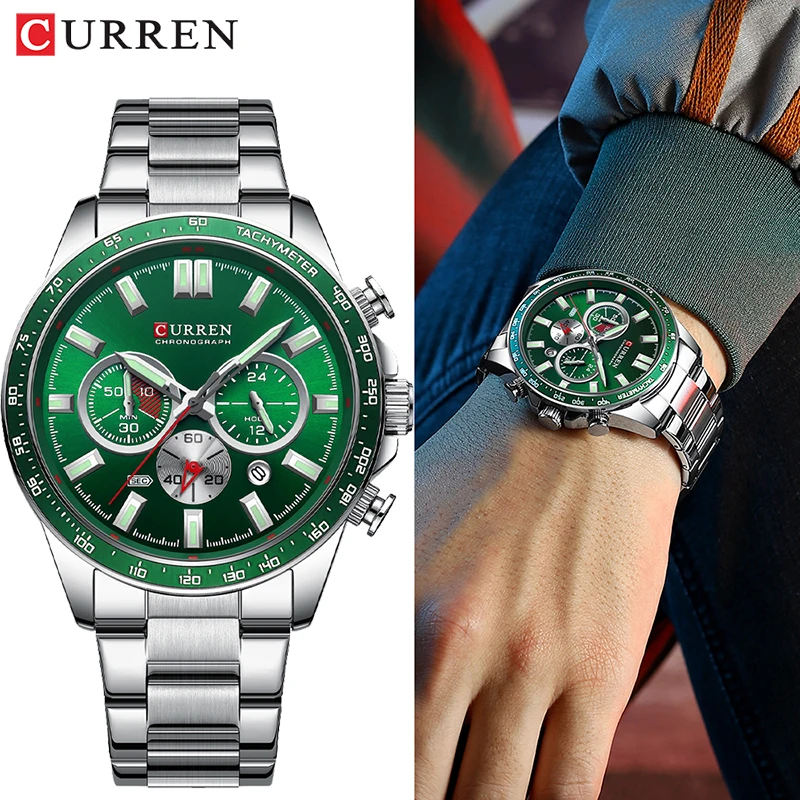 CURREN Fashion Sport Waterproof Chronograph Quartz Watch For Men Luxury Business Digital Calendar Stainless Steel Men's Watch
CURREN Fashion Sport Waterproof Chronograph Quartz Watch For Men Luxury Business Digital Calendar Stainless Steel Men's Watch