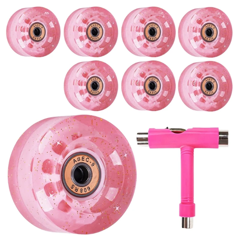 8 Pack 32X58mm,82A Quad Roller Skate Wheels with Bearing Installed for Double Row Skating,Pink
8 Pack 32X58mm,82A Quad Roller Skate Wheels with Bearing Installed for Double Row Skating,Pink