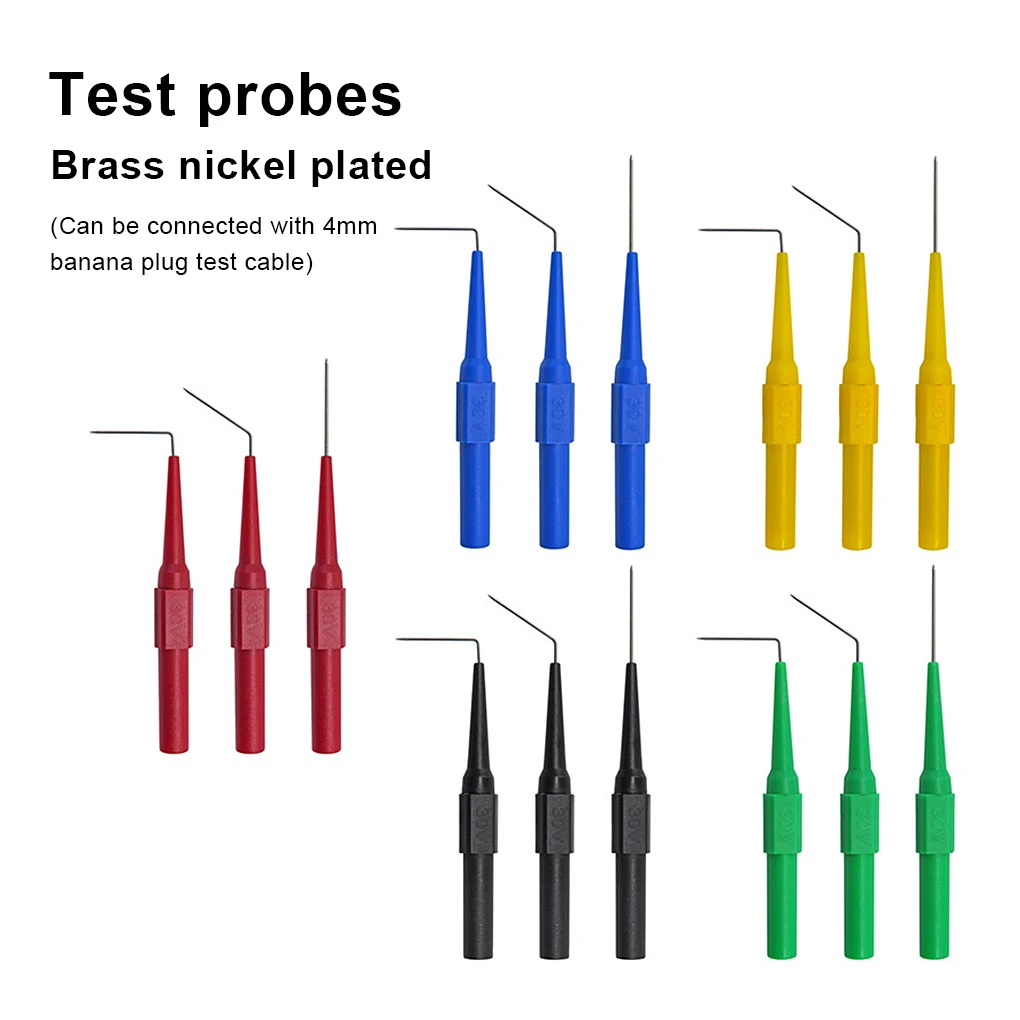 15Pcs Probes Multimeter 0 7mm Back Test Maintain Insulation Puncture Needles Piercing Straight Straight Leads Accessories
15Pcs Probes Multimeter 0 7mm Back Test Maintain Insulation Puncture Needles Piercing Straight Straight Leads Accessories