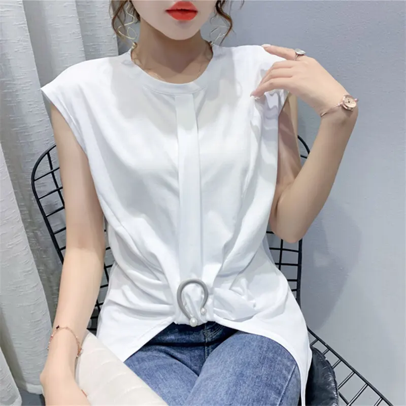 Рубашка женская с круглым вырезом, модная повседневная Свободная блузка из натурального хлопка, однотонная летняя одежда
Рубашка женская с круглым вырезом, модная повседневная Свободная блузка из натурального хлопка, однотонная летняя одежда