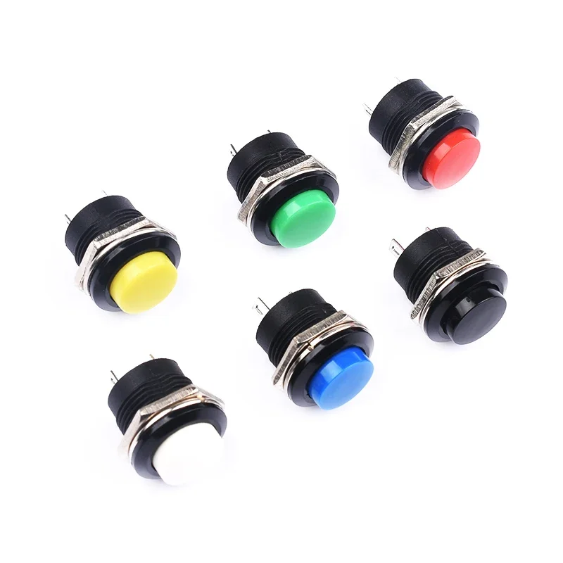 6 шт., Мгновенный кнопочный переключатель 16 мм, Мгновенный Переключатель 6A/125VAC 3A/250VAC, круглые переключатели, цвет черный, красный, зеленый, белый, синий, желтый 
6 шт., Мгновенный кнопочный переключатель 16 мм, Мгновенный Переключатель 6A/125VAC 3A/250VAC, круглые переключатели, цвет черный, красный, зеленый, белый, синий, желтый