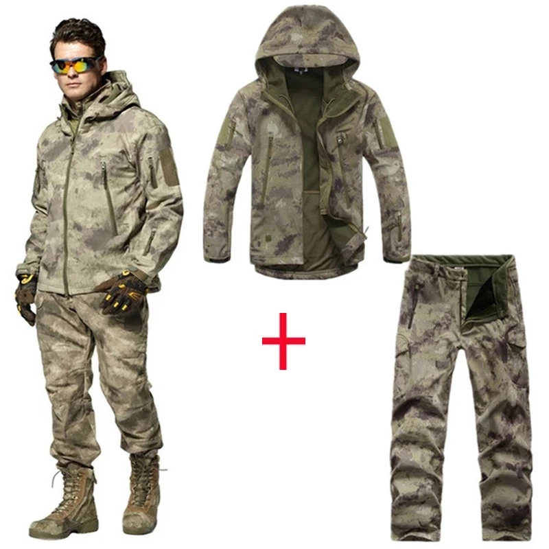 Fishing Suit Men Waterproof Windproof Fleece Jackets Outdoor Soft Shell Hiking Hunting Tactical Military Jacket+Pants Clothing
Fishing Suit Men Waterproof Windproof Fleece Jackets Outdoor Soft Shell Hiking Hunting Tactical Military Jacket+Pants Clothing