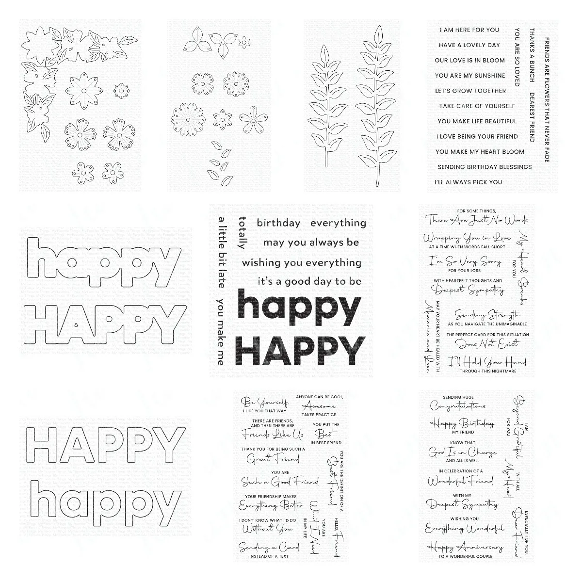 New Stamp and Dies 2023 Happy Words Blooming Cutting Dies Molds Craft Friends Sentiment Stamps Scrapbooking Embossing Decoration
New Stamp and Dies 2023 Happy Words Blooming Cutting Dies Molds Craft Friends Sentiment Stamps Scrapbooking Embossing Decoration