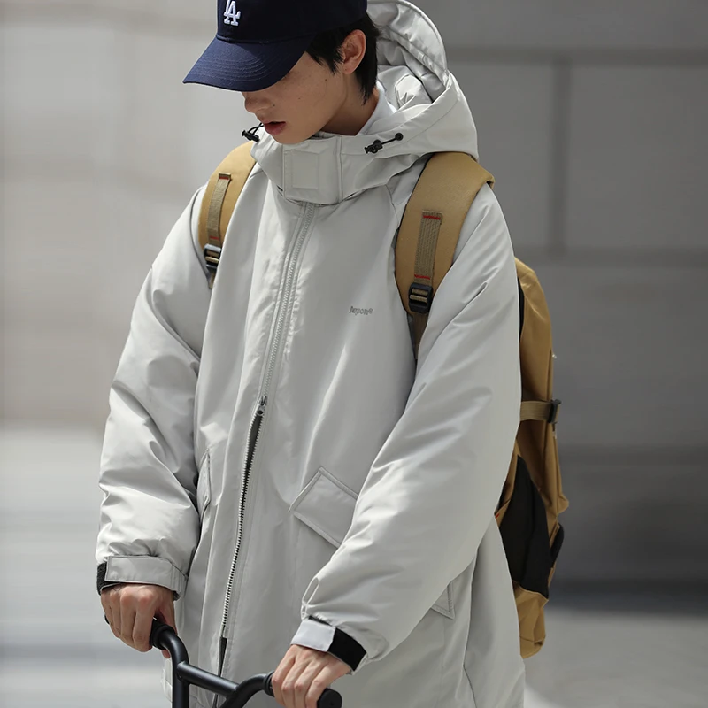 Зимняя куртка на молнии с капюшоном для мужчин и женщин, Модная хлопковая одежда, холодная утепленная хлопковая подкладка, свободная парная... 
Зимняя куртка на молнии с капюшоном для мужчин и женщин, Модная хлопковая одежда, холодная утепленная хлопковая подкладка, свободная парная...